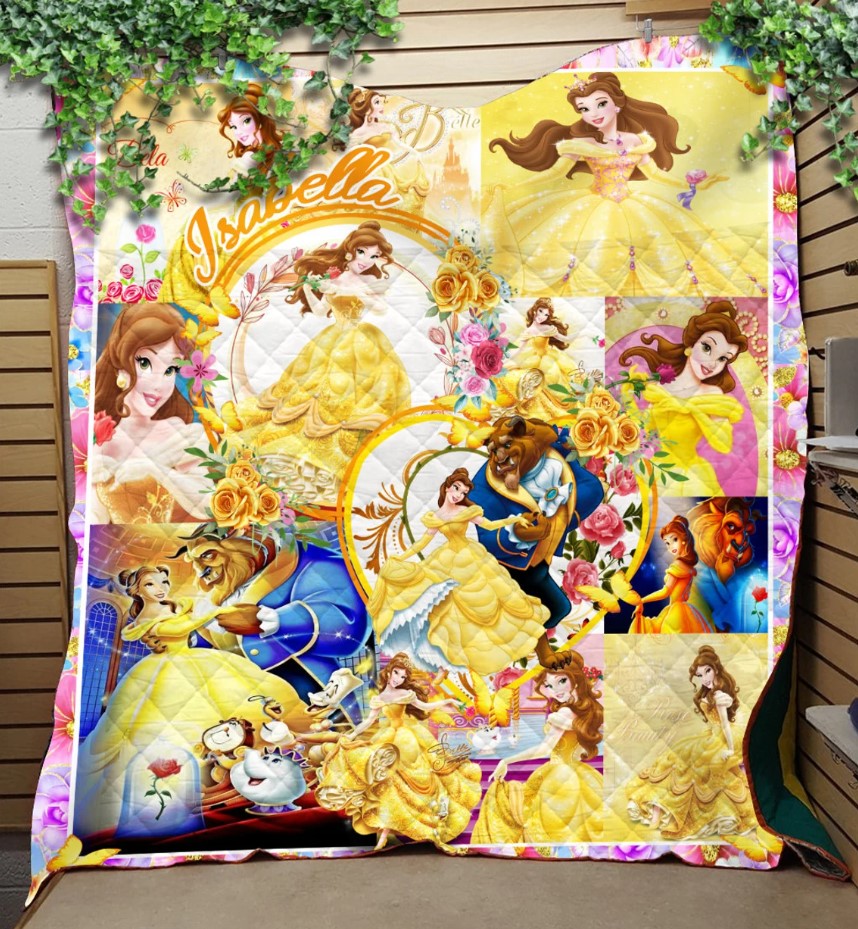 Personalized Bella Princess Kids Blanket Beauty And The Beast Fleece Blanket Princess Belle Gifts Disney Princess Blanket Custom Blanket